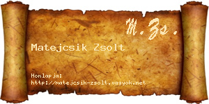 Matejcsik Zsolt névjegykártya